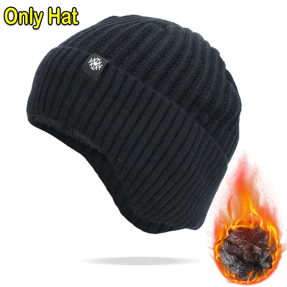 Unisex Thick Plush Warmth Knitted Winter Beanie Cap