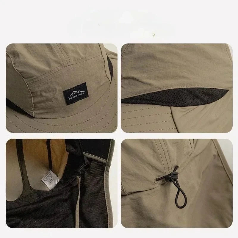 Unisex Wide Brim Neck Protection Outdoor Fishing Bucket Hat