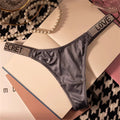 Women's Seamless Rhinestone Low Rise T-Back Thong GZ-3047