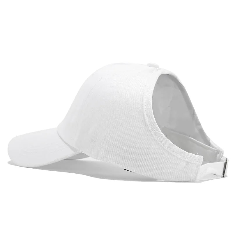 Women's Retro Washed Backless Ponytail Baseball Cap