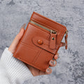 Women's Solid Color Button Short Card Coin Purse Wallet