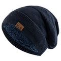 Unisex Thick Fur Lined Knitted Winter Beanie Cap F&S