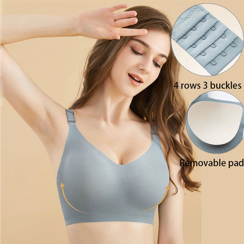 Women's Deep V Gather Seamless Wireless Bra
