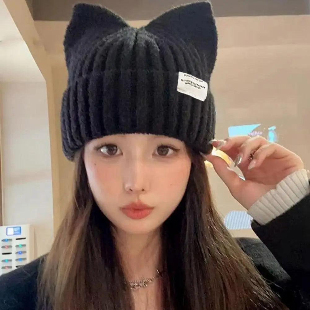 Women's Fashion Cute Cat Ears Warm Knit Winter Beanie