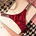 Women's Seamless Rhinestone Low Rise T-Back Thong GZ-3047
