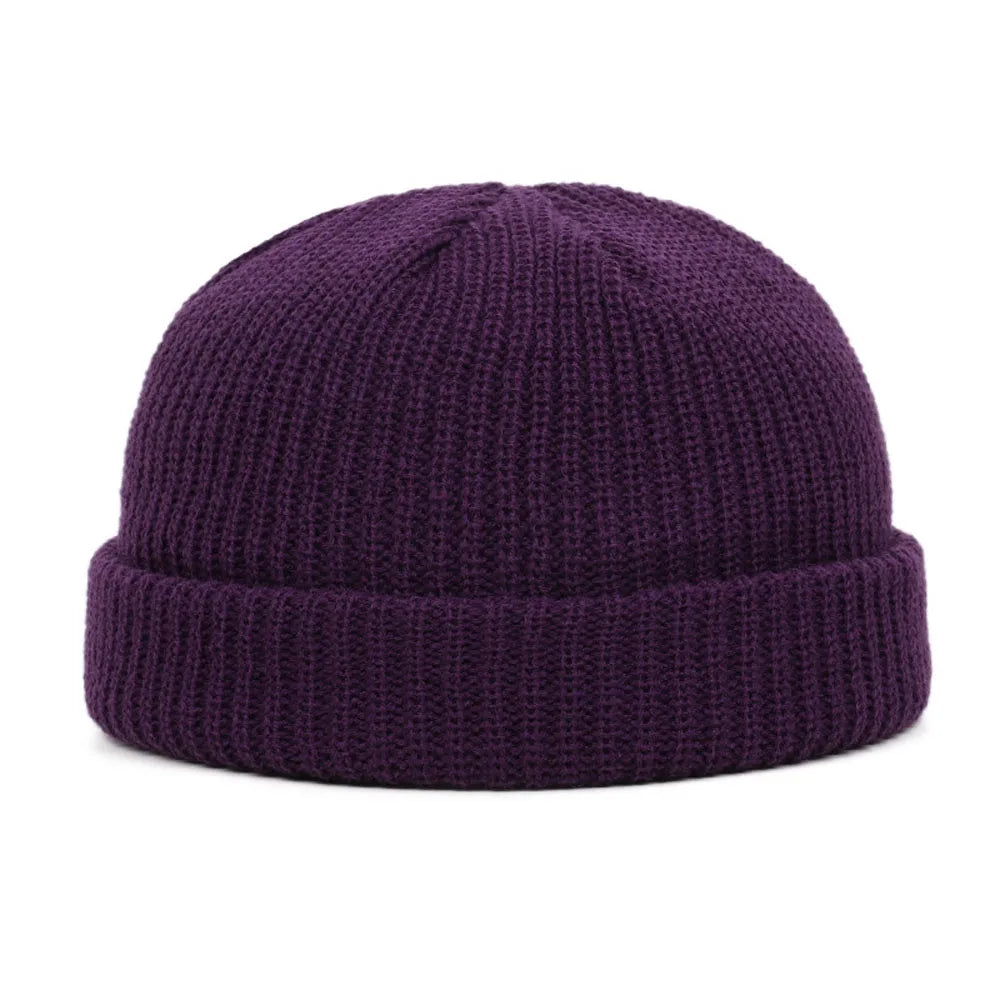 Unisex Solid Knitted Elastic Skull Beanie B0371