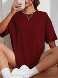 Unisex Solid 100% Cotton Loose Fit Casual Short Sleeve T-Shirt