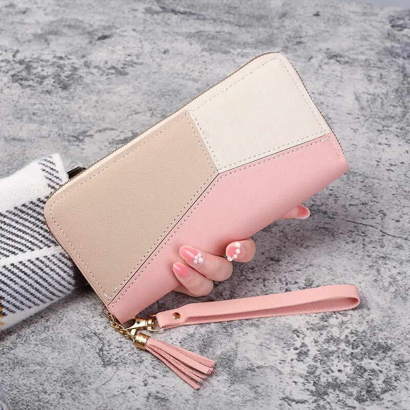 Women's Fashion PU Leather Long Zipper Wallet