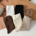 Women's Solid Casual Mid-Calf Cotton Socks 5 Pairs