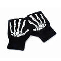 Unisex Skeleton Glow in the Dark Half Finger Winter Gloves