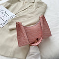 Women's Fashion Alligator Pattern PU Leather Shoulder Bag