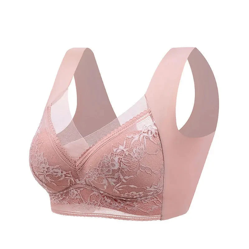 Women's Seamless Lace Wireless Ice Silk Bralette 15019