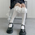 Women's Fashion Cute Lace Bow Knot Knee High Socks
