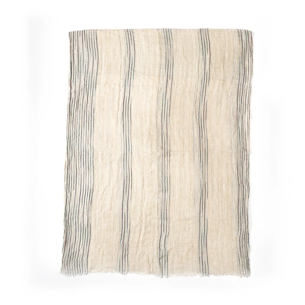 Men's Striped Cotton Linen Warm Shawl Scarf 200x75cm