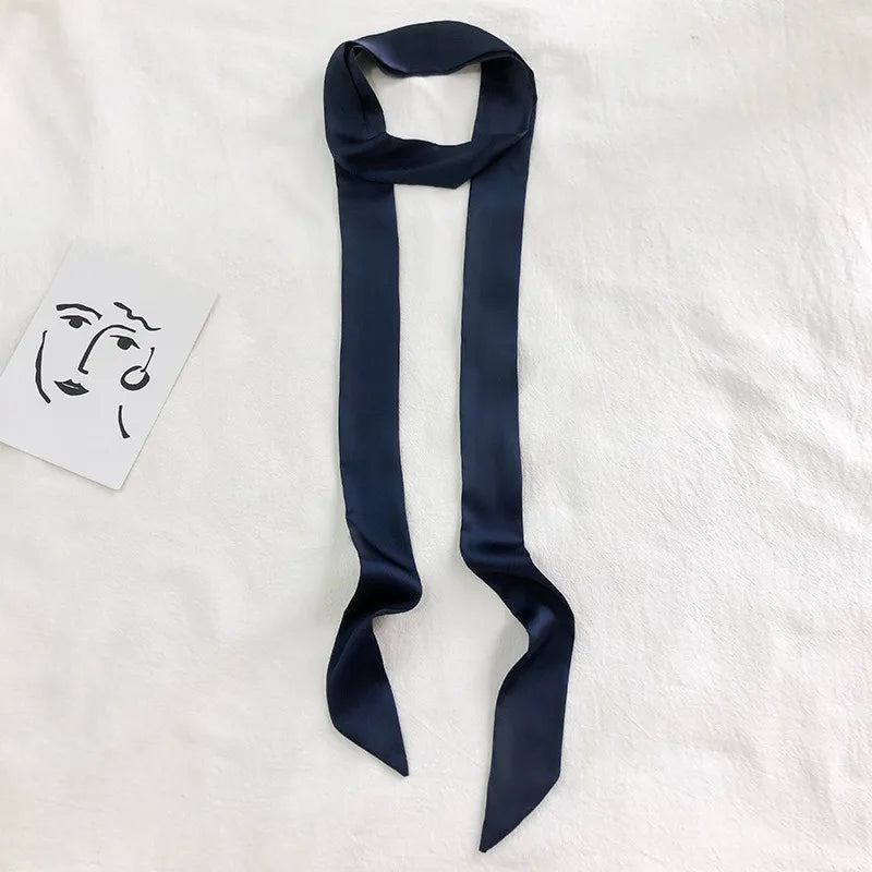 Women's Fashion Plain Chiffon Silk Long Scarf Ribbon