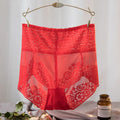 Women's Lace High Waist Mesh Tummy Control Briefs