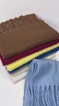 Unisex Winter Warm Knit Solid Color Long Scarf Shawl