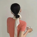 Women's Fashion Plain Chiffon Silk Long Scarf Ribbon