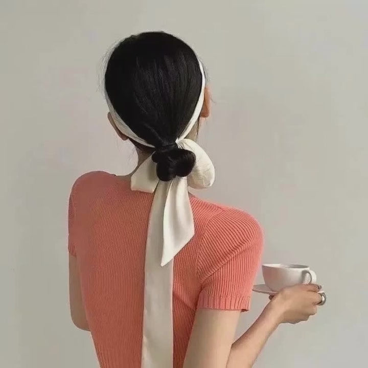 Women's Fashion Plain Chiffon Silk Long Scarf Ribbon